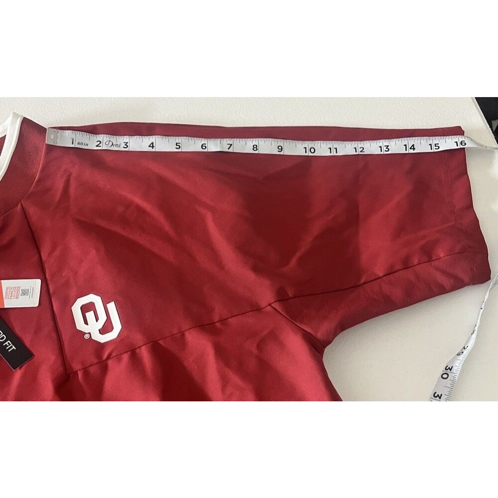 NWT Oklahoma Sooners Jordan Half Zip Pullover M Red NCAA Batters Jacket Warm Up - Picture 12 of 16